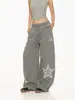 Pantalones casuales de pierna ancha elásticos de secado rápido con estampado de lunares y estrellas de dopamina estilo retro americano 2026 con efecto de caída, para hombres y mujeres