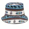 Chapéu de Pescador Criativo Estampado Dupla Face 100% Algodão Masculino e Feminino para Uso Externo Casual Proteção Solar Chapéu de Sol Popular na Internet Versátil Chapéu Balde
