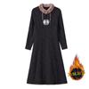 Vestido de Terciopelo para Madre de Mediana Edad, Talla Grande, Engrosado, Falda de Estilo Nacional Occidental, Invierno, Ropa de Otoño e Invierno para Mediana Edad y Personas Mayores, Longitud Media