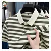 Camisa Polo Rayada de Moda para Hombre Verano Nueva Camiseta de Algodón de Manga Corta para Hombres Jóvenes y de Mediana Edad Promoción Principal