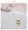 925 Prata Esterlina ins Colar Irregular da moda Mulheres Retro Hong Kong Estilo Geométrico Ouro Anel Redondo Bloqueio