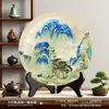 Decorações de Pintura Qianli Jiangshan para Escritório, Estante de Livros, Ornamento de Mesa, Artesanato Novo Estilo Chinês, Prato de Exibição de Pintura de Paisagem, Presente