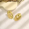Pendientes Retro de Rayas Verticales Estilo Europeo y Americano Estilo Lujo Ligero Acero Inoxidable Corazón Hueco Pendientes de Mariposa Pendientes de Nicho para Mujer
