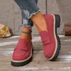 2026 Novos Mocassins Plus Size Primavera e Outono Plus Size Casuais Camurça Estilo Britânico Sapatos Femininos Salto Bloco Solado Grosso Comércio Exterior Retrô