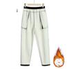 Pantalones de mujer de mediana edad y anciana, pantalones gruesos con forro polar de invierno, pantalones casuales de abuela con banda elástica, pantalones rectos de cintura alta para mamá