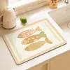 Tapete de ralo de cozinha com padrão patchwork estilo fresco mais vendido, absorvente e de secagem rápida, tapete isolante térmico para restaurante, porta-copos para máquina de café, em estoque