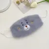 Outono e inverno bonito urso bordado máscara de pelúcia ao ar livre moda quente para todos os jogos orelha pendurada à prova de vento à prova de vento