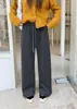 Zhu Feiyan 2026 Invierno Nuevo Estilo Pantalones Rayados con Terciopelo Plus Pantalones Casuales Versátiles Pantalones Perezosos para Caminar para Mujer Pantalones de Pierna Recta