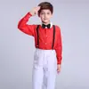 Macacão infantil roupa de performance creche coro uniforme escolar terno apresentador masculino Dia das Crianças 1 de Junho roupa de performance