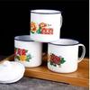 Taza Esmaltada Personalizada Floral Nostálgica Taza Esmaltada Producción y Procesamiento de Tazas Esmaltadas Fabricante de Tazas Esmaltadas Publicitarias Antiguas