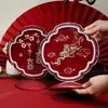 Espejo de Maquillaje Festivo para Novia, Espejo Rojo de Boda, Espejo de Dote de Novia, Espejo de Boda, Espejo de Tocador para Recién Casados, Fábrica de Espejos Festivos