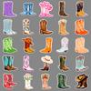 50 pegatinas de botas de cowboy dibujos animados zapatos botas color grafiti impermeable decorativas para diario papelería pegatinas venta al por mayor