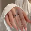 Nuevo Modelo de Anillo Abierto Incrustado con Diamantes Morados, Lujo Ligero, Retro, Moda de Alta Gama, Versátil, de Nicho, Anillo Exquisito
