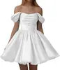 Vestido Curto de Coquetel Europeu e Americano Assimetria, Vestido de Festa de Aniversário à Noite, Vestido de Banquete para Socialites, Vestido Usável no Dia a Dia