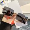 Gafas de Sol de Moda sin Montura con Adornos para Mujer, Gafas de Sol de Personalidad Transfronterizas de Moda Europea y Americana, Gafas de Viaje a Prueba de Rayos UV