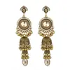 Brincos Longos com Franjas Estilo Étnico Retrô da Moda com Diamantes Zircônia para Mulheres, Apresentando um Design Único e Elegante Estilo Corte