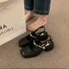 Sapatos Mary Jane de Couro Branco Retro Japonês Salto Grosso 2024 Sandálias Fechadas na Ponta Femininas Estilo College Primavera Novo Modelo