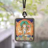 Tangka de Cinabrio Estilo Tíbet Pintado a Mano con Oro, Arena Mineral de Cinabrio, Tangka del Zodiaco de los Ocho Guardianes Colgante Amuleto de Buda Portátil