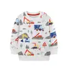 Ropa para Niños Directo de Fábrica 26 Novedades de Otoño Sudadera para Niños Estilo Europeo y Americano Estampado de Vehículos de Construcción Camiseta Básica de Cuello Redondo para Niños