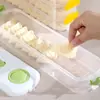 Caja de Almacenamiento Especial para Empanadillas en el Hueco, Caja para Congelador para Puerta Lateral de Refrigerador, Caja Clasificadora y Organizadora de Grado Alimenticio, Caja para Empanadillas que Ahorra Espacio