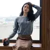 Cárdigan de Punto 100% Lana Hengyuanxiang para Mujer, Suéter de Lana, Nuevo Estilo Otoño e Invierno 2025, Suéter de Color Sólido para Mujer