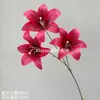 Flores Artificiales con 3 Cabezas, Lirios de Seda, Mini Lirios Impresos en 3D, Decoración para Salón de Bodas, Pared de Flores, Flores Falsas, Accesorios para Fotografía