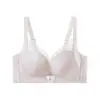 Sujetador sin aros, para realzar busto pequeño, para mujer, sin varillas, sin soporte lateral, de encaje, ajustable, push-up, adelgazante lateral, sujetador de seda de morera