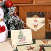 Tarjeta de felicitación navideña tridimensional de alta gama Navidad para enviar a amigos y amigas tarjeta de mensaje de bendición beige anciano diy tarjeta manuscrita