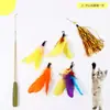Juguete para Gatos Caña de Pescar de Juguete Auto-Entretenimiento Gadget para Aliviar el Aburrimiento Tipo Mango Caña Larga Juguete para Mascotas para Gatitos y Gatos Jóvenes
