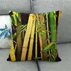 Bosque de hojas de bambú verde pintura a tinta china funda de almohada de lino funda de almohada fabricantes de plataforma transfronteriza suministro 1791