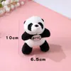 Pulseira de Argola com Fecho Rápido de Panda Fofo para Mulheres, Pelúcia Cartoon, Anel de Estalo, Tira de Pulso de Boneca para Crianças, Acessórios de Bicicleta, Tendência