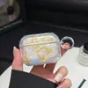 Adecuado para Funda Protectora de Auriculares Inalámbricos Apple AirPods Patrón de Marco de Fotos con Lazo Rosa Carcasa Transparente Suave de Ensueño