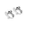 Clip para Oreja sin Perforación Disco de 8 mm Clip para Oreja de Tornillo de Cabeza Plana con Anillo para Colgar Estilo Estudiante Ajustable Accesorios para Joyería DIY