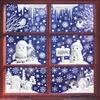 Juego de 6 piezas de decoraciones navideñas transfronterizas: reno, copos de nieve, muñeco de nieve, pegatinas electrostáticas, trineo, pegatinas de vidrio de Santa Claus
