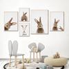 Nombre personalizado, letra de flor, letra inglesa, nombre, conejo, familia, pintura colgante, póster de habitación, decoración de lienzo