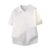 Camisa Polo Tricô Manga Curta Masculina Gola V Gola Gaivota Estilo Old Money Slim Fit Camiseta de Seda de Gelo Verão Cross-Border Fábrica Venda por Atacado