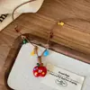 Collar con Colgante de Cachorro Juguetón y Manzana Adecuado para Verano, Cadena Larga Tejida para Suéter Dopamina Linda para Mujer