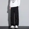 Pantalones de trabajo resistentes al agua para hombre, pantalones largos casuales de moda estilo Hong Kong, pantalones de pierna recta estilo coreano, pantalones deportivos holgados y versátiles