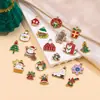 Pingente de Aço Inoxidável Desenho Papai Noel com Design de Gotejamento de Óleo, Pulseira DIY Feita à Mão, Colar, Chaveiro, Enfeite Pendente, Acessório
