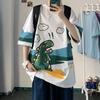 Camiseta de Manga Curta para Homens, Marca da Moda de Verão, Solta Estilo Japonês Harajuku Roupas Estilo Hong Kong, Top Estudantil, Marca da Moda