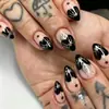 30 Peças Transfronteiriças Halloween Venda Quente Alta Qualidade Irregular Tira Listrada Folha de Ouro Amêndoa Unhas Usáveis Doce Cool Coração Escuro Amor Beleza