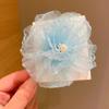 Tiktok mismo estilo red flor artificial pasador niños dulce pasador tocado estilo princesa pin lateral accesorios para el cabello