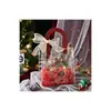 Bolsa de regalo de Navidad bolso de mano transparente de PVC bolsa pequeña para snacks regalo de Nochebuena Bolsa de regalo de manzana con mano en stock