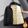 Casaco de inverno masculino, tamanho grande, forrado com fleece, jaqueta de algodão espessa, forrada com sherpa, corte solto, quente, à prova de vento, jaqueta acolchoada masculina