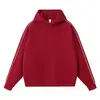 Otoño e Invierno Nuevo 380g de Moda Algodón Bloques de Color Rayas Contrastantes Sudadera con Capucha Raglán Logo Bordado Impreso Personalizado Moda Lista para Usar Venta al por Mayor