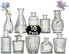 Juego de Jarrones Pequeños Decorativos de Vidrio Vintage Transparente Estilo Ins, Jarrón de Flores y Botella de Aromaterapia, El Más Vendido Transfronterizo con un Toque de Lujo