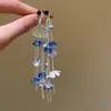 Recuerdos del Pasado~Hermosos, Hermosos y Exquisitos Pendientes Largos con Borla Verde, Pendientes Femeninos Blanqueadores, Pendientes Largos