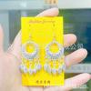 Aretes de plata de imitación al por mayor aretes joyería hecha a mano moda zona turística más vendidos Aretes de pavo real plateados aretes aretes