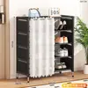 Zapatero estante de almacenamiento multicapa para el hogar simple entrada interior dormitorio espacio de alquiler ahorro de espacio apartamento pequeño zapatero