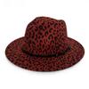 Chapéu de lã com estampa de leopardo moda europeia e americana, cinto para chapéu, chapéu de feltro de aba larga moda masculina e feminina, chapéu Jazz Outono e Inverno, cavalo asiático transfronteiriço